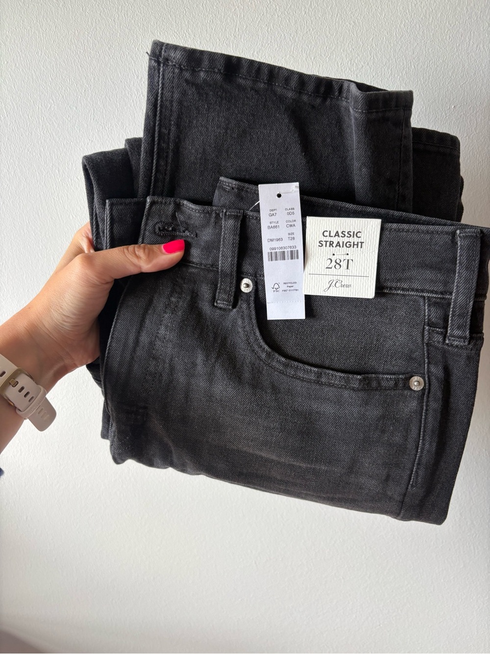 NWT J. Crew Classic Straight Women’s Jeans in Black - 28T